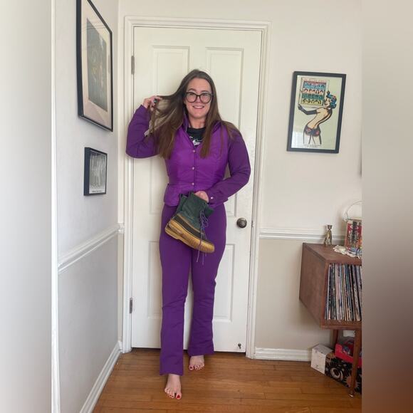 70s Vintage Roffe Purple Snow Suit with Matching Vest - Picture 1 of 15